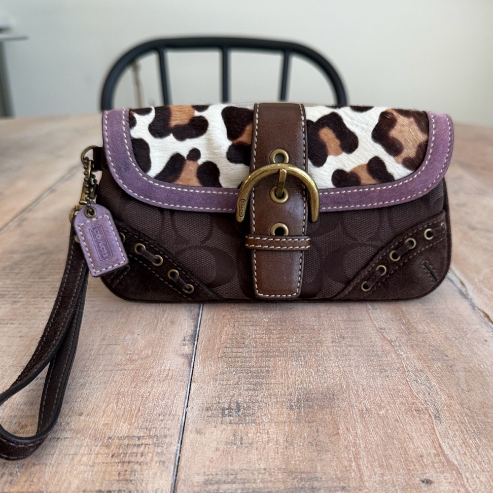 Coach Vintage Calf Hair Soho Wristlet EUC